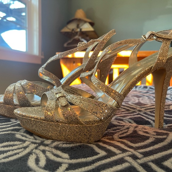 Nine West, Size 11, Sparley Silver Stilettos - Picture 2 of 4